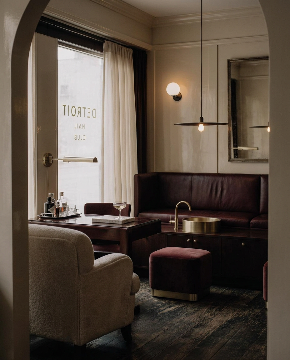 A Detroit Nail Salon in Ox-Blood and Cream