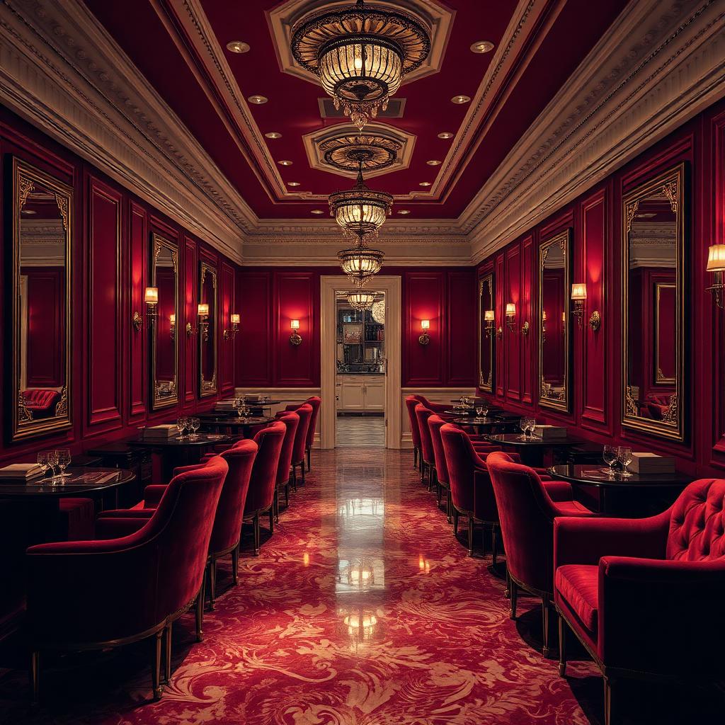 A Nail Salon in Detroit, Michigan, Rendered in Ox-Blood and Cream